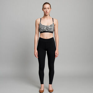 Forever 21 Black White Striped Halter Bikini Top